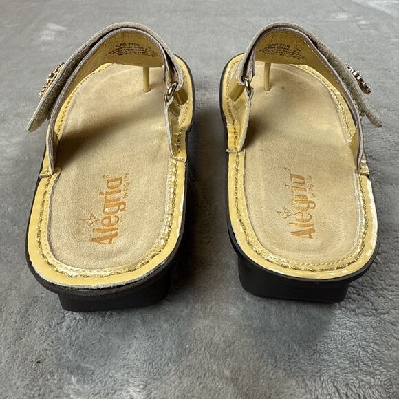 Alegria CARINA Cream Patent Leather Toe Wedge Sandals EU Sz 37 US 7-7.5 CAR-7705 - Picture 4 of 8